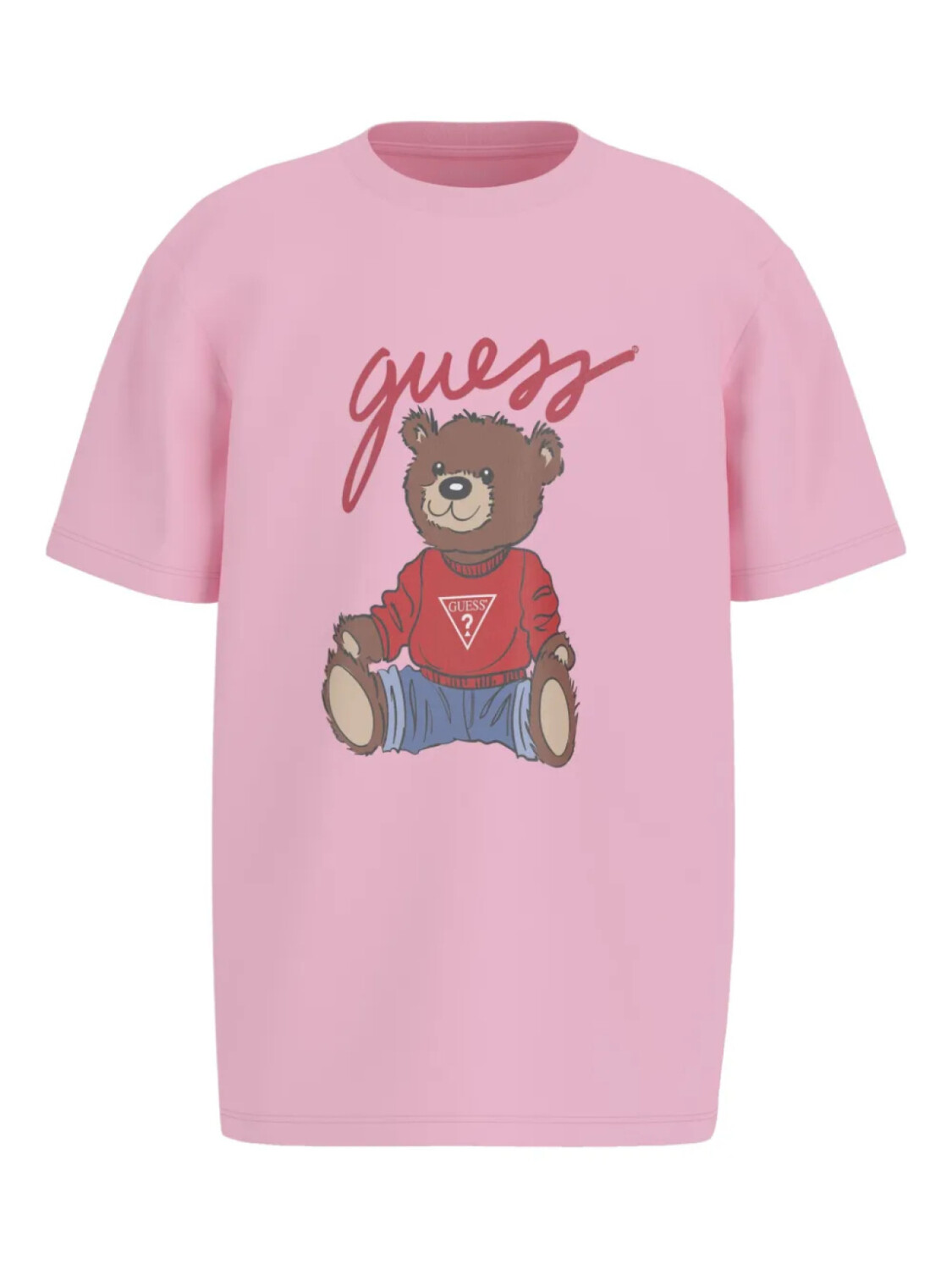 

Футболка с принтом плюшевого мишки для детей Guess Kids, розовый