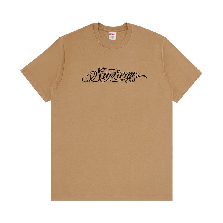 

Футболка Supreme Script Tee Khaki, желто-коричневый