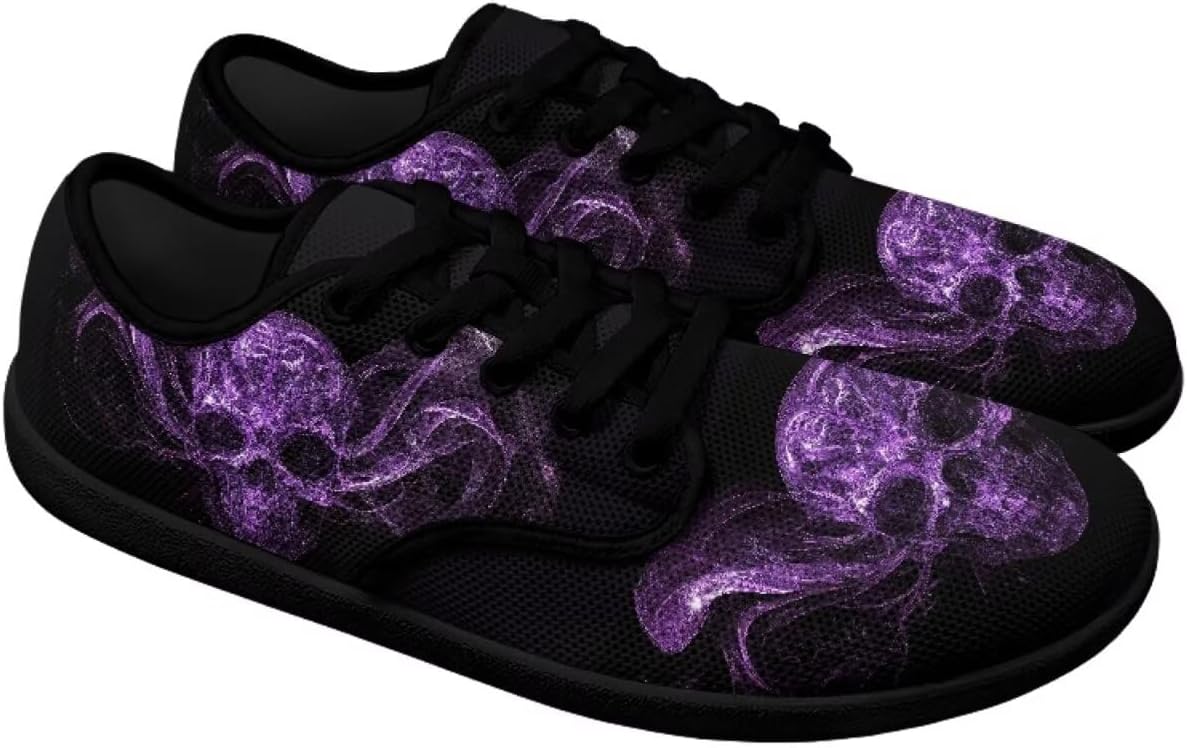 

Мужские кроссовки для ходьбы с широкой пяткой и пальцами, нулевая разница в подошве, минималистичные повседневные, дышащие сетчатые, без шнурков Pointodoor, Skull Print