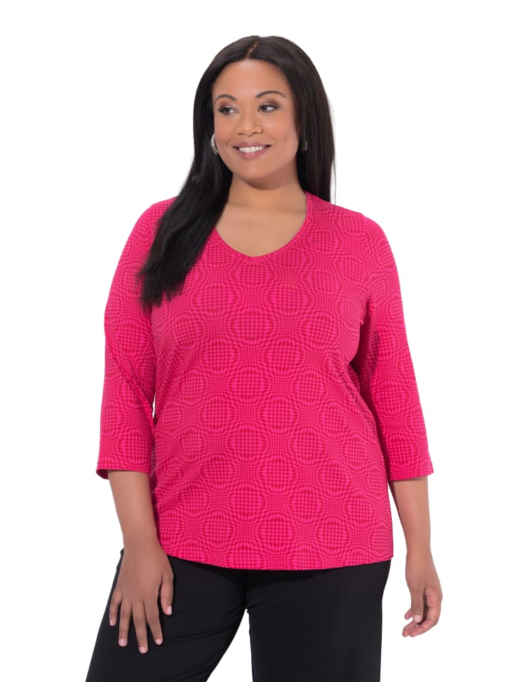 

Ulla Popken Длинная футболка красного цвета, Красный, Ulla Popken Длинная футболка красного цвета