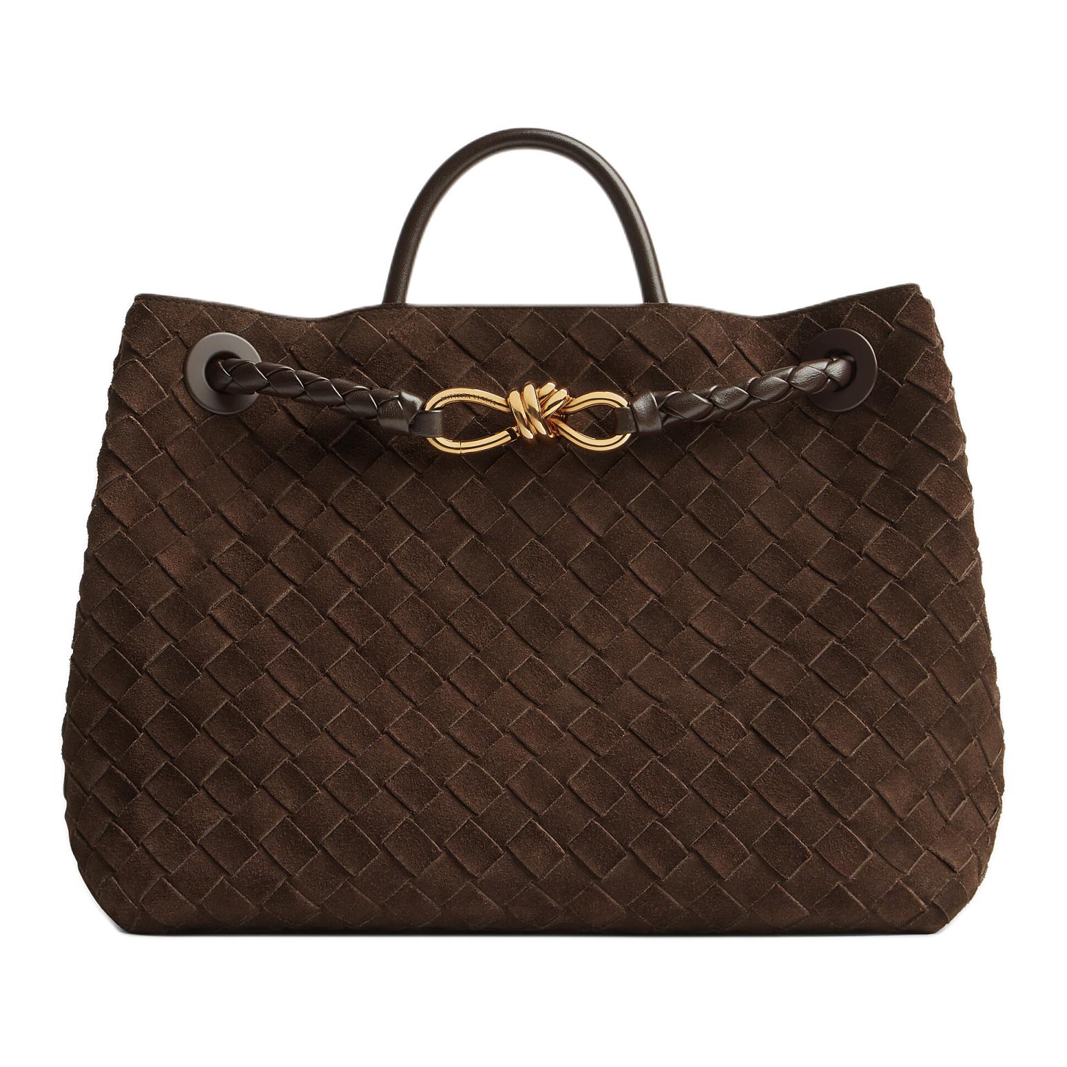 

Сумка через плечо Andiamo Series Suede, кросс-боди, женская сумка среднего размера chocolate brown Bottega Veneta, Set (Bag+Dust Bag)