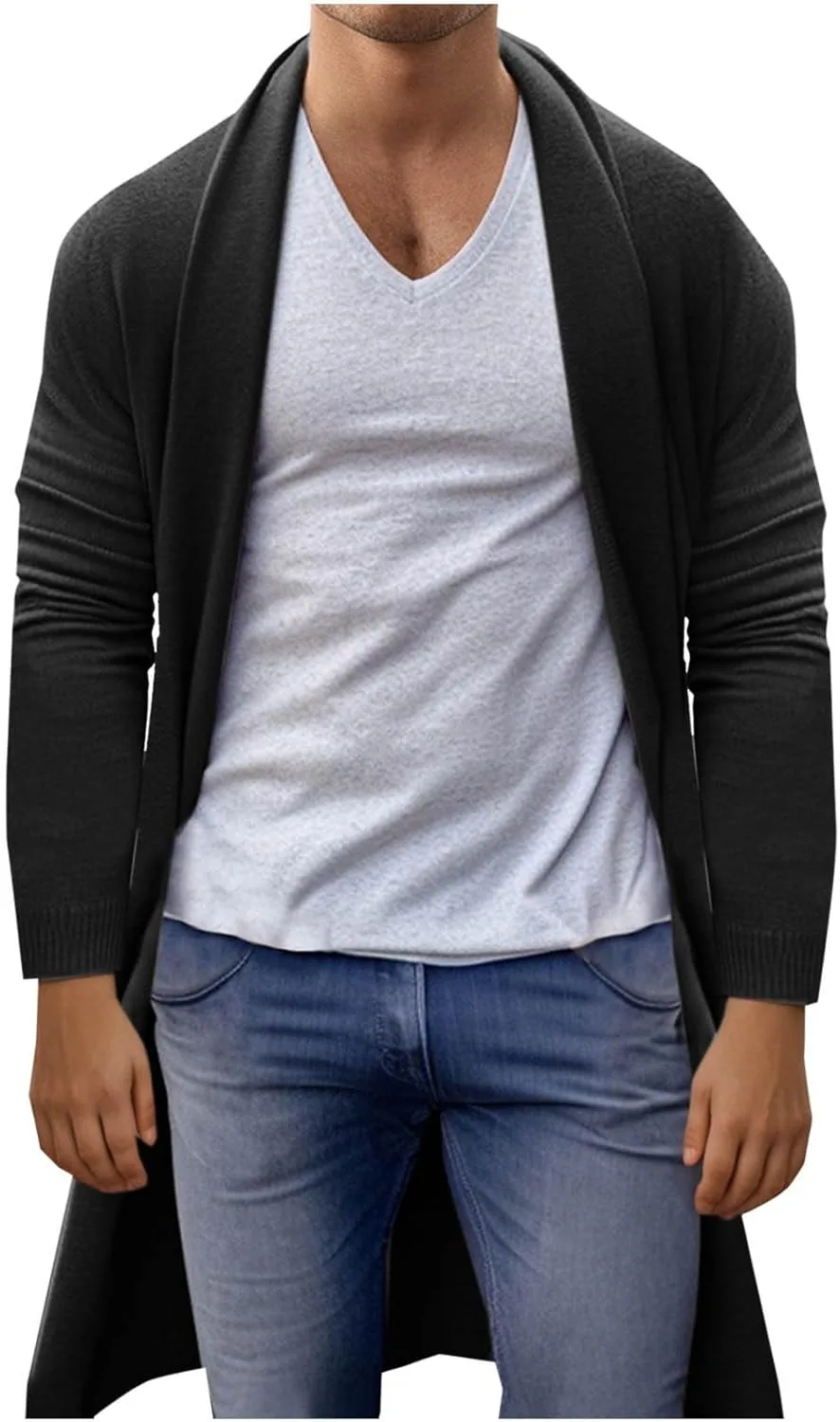 

Кардиган мужской длинный с воротником-шалью