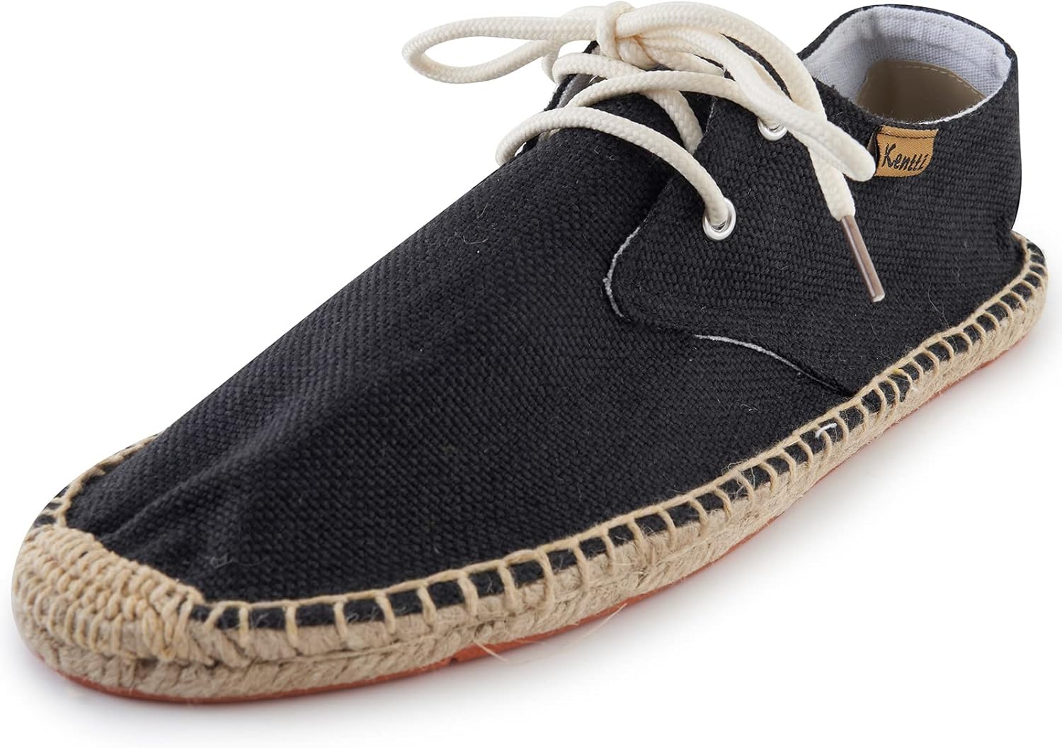 

Мужские повседневные кеды на шнуровке из ткани на плоской подошве эспадрильи Kentti, черный