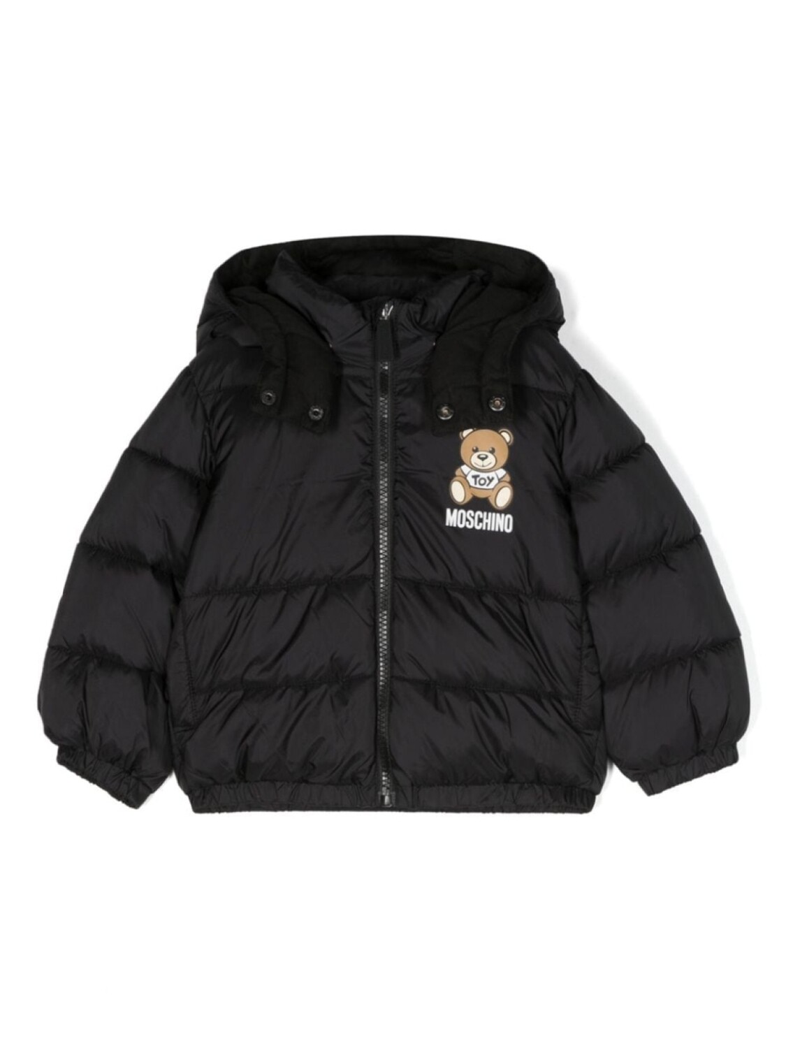 

Moschino Kids пуховик Teddy Bear с капюшоном, черный