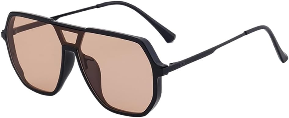 

Модные большие квадратные солнцезащитные очки для мужчин и женщин, цельные, нестандартной формы, металлические, в винтажном стиле, с защитой от УФ-излучения UV400 WNCKSQ, C6blackbrown