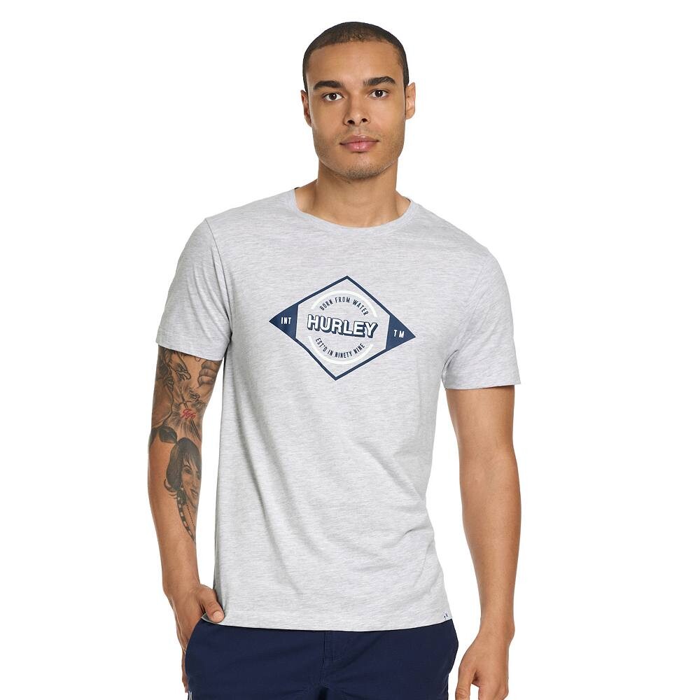 

Мужская футболка с рисунком Hurley Breeze, цвет Light Heather Gray