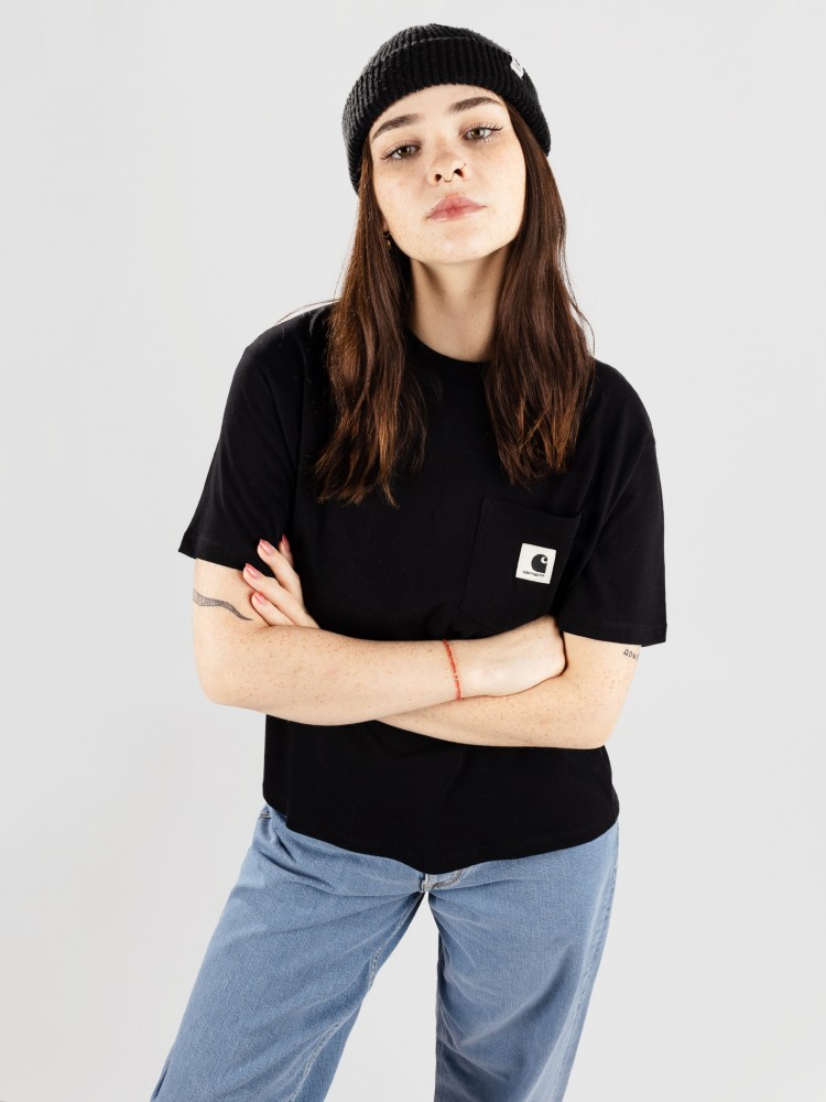 

Футболка Carhartt WIP Pocket T-Shirt, black, Черный, Футболка Carhartt WIP Pocket T-Shirt, black