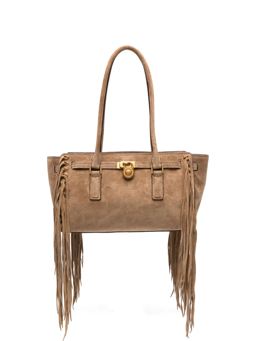 

Малая замшевая сумка Hamilton с бахромой на плечо MICHAEL KORS, коричневый