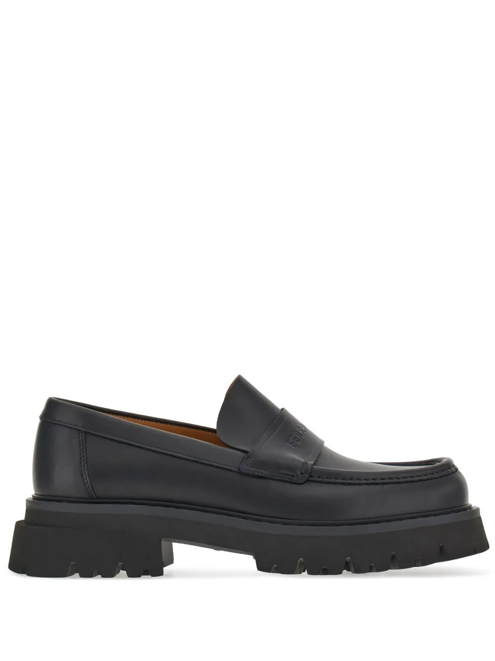 

Массивные лоферы с тисненым логотипом Ferragamo, черный