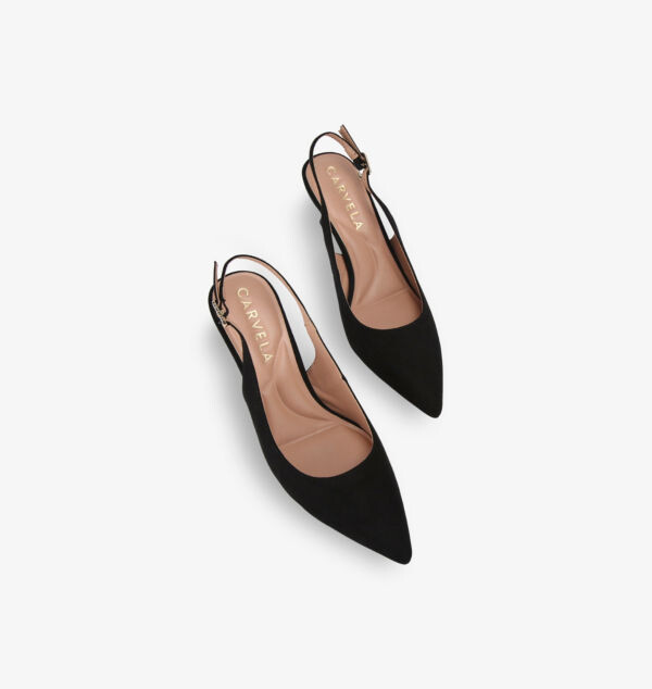 Туфли-Лодочки Allegra из замши на каблуке с открытой пяткой Carvela, черный — фото 2
