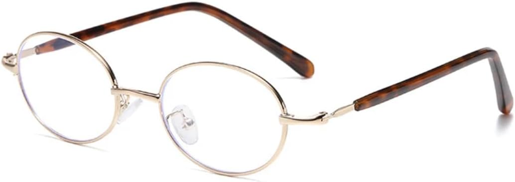 

Небольшие металлические овальные солнцезащитные очки для женщин и мужчин в стиле ретро-панк с прозрачными линзами UV400 (золотистый леопардовый принт) TVTBBVV, Golden Leopard Clear