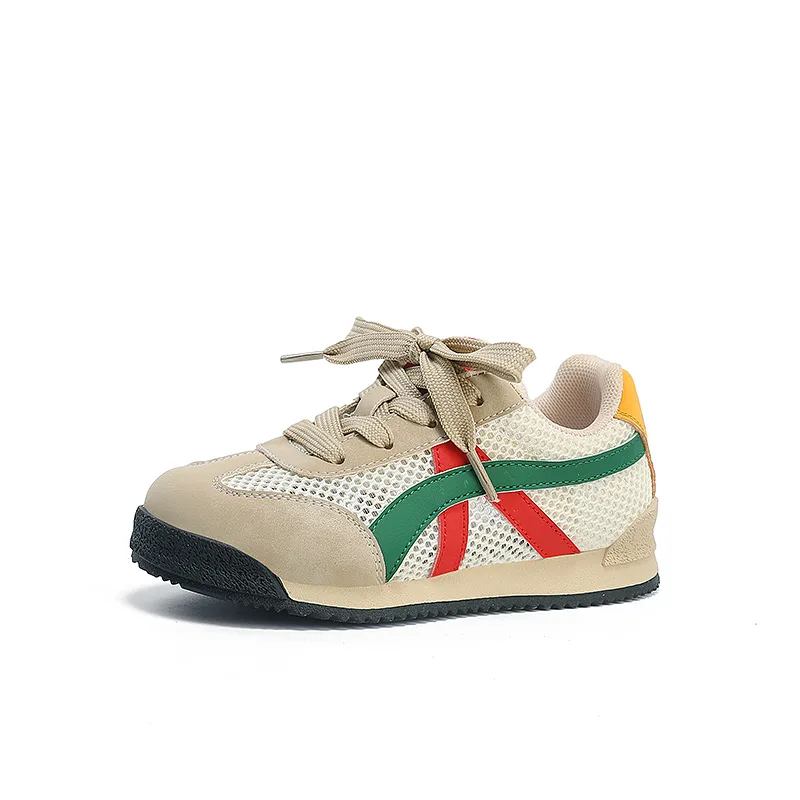 Детские кроссовки low top из микрофибровой кожи ST&SAT, ARMANI Gray/Red Green