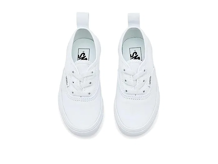 Кроссовки на эластичных шнурках Authentic Elastic Lace Vans Kids, True White — фото 3