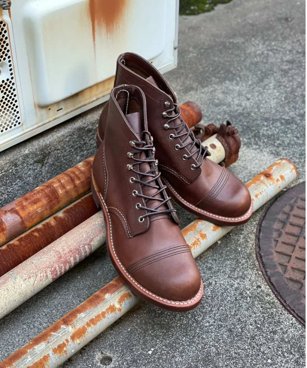 Ботинки Red Wing Iron Ranger с мыском кап, кожа, темно-коричневые