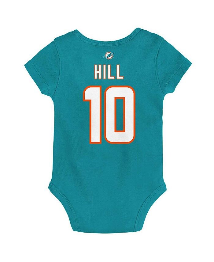 Боди темно-синего цвета для новорожденных Tyreek Hill Aqua Miami Dolphins Mainliner с именем и номером игрока Outerstuff, синий — фото 2