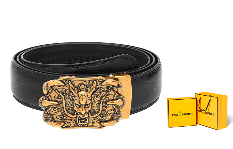 

FREE RABBITⅡ Кожаный ремень унисекс, Gold+Vibrant Yellow Box