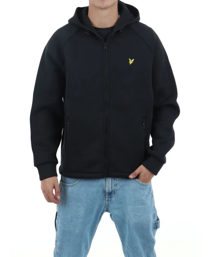 

Толстовка с капюшоном из неопрена на молнии Lyle & Scott, черный