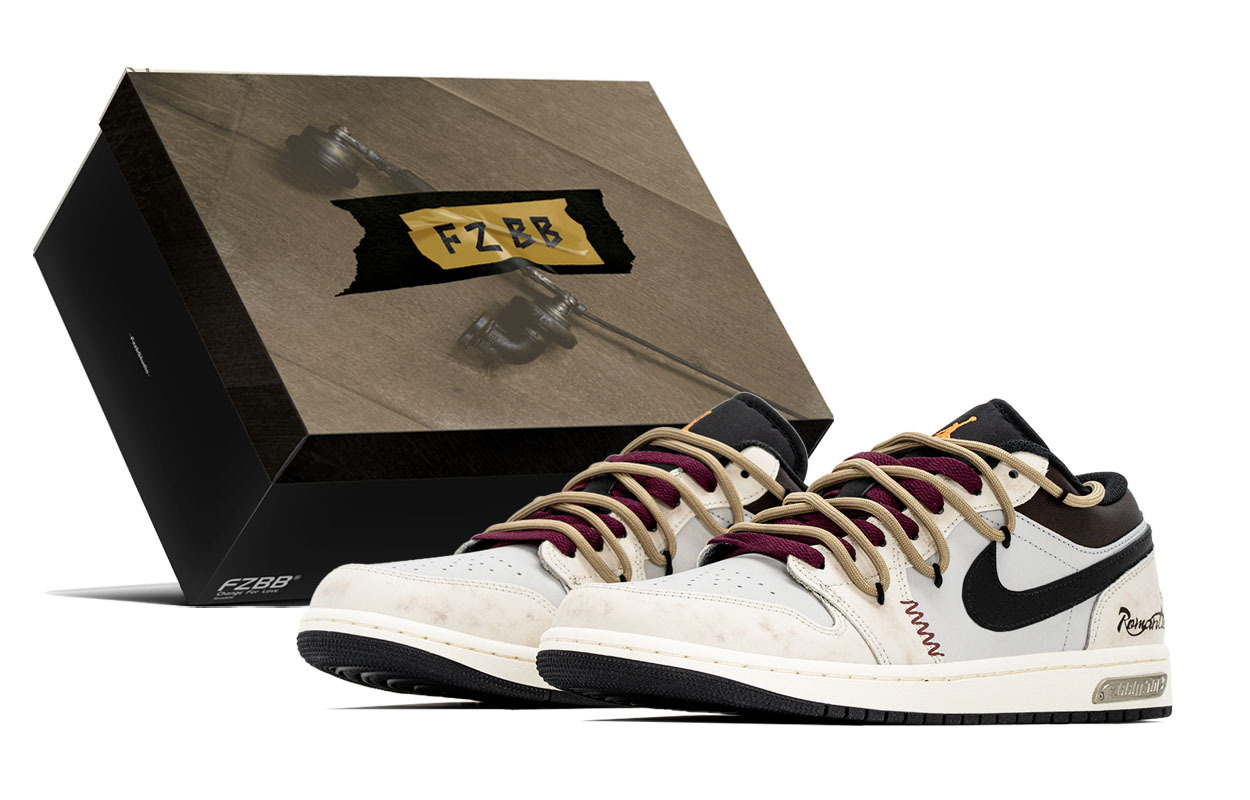 

Jordan Air 1 Box, Roman Brown Abrasion Resistant Low top Vintage Basketball Shoes Men's Brown