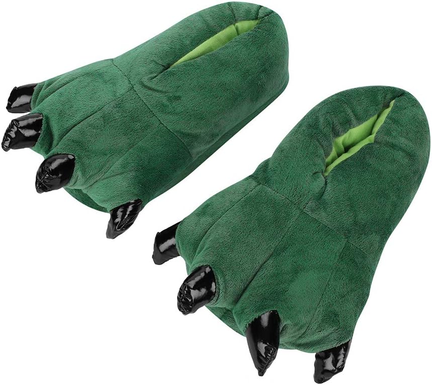 

Домашние тапочки с лапами животных на зиму, с пушистыми медвежьими лапками, забавные мягкие тапочки с когтями для дома, обувь для костюмов животных для женщин и мужчин Xgopts, зеленый