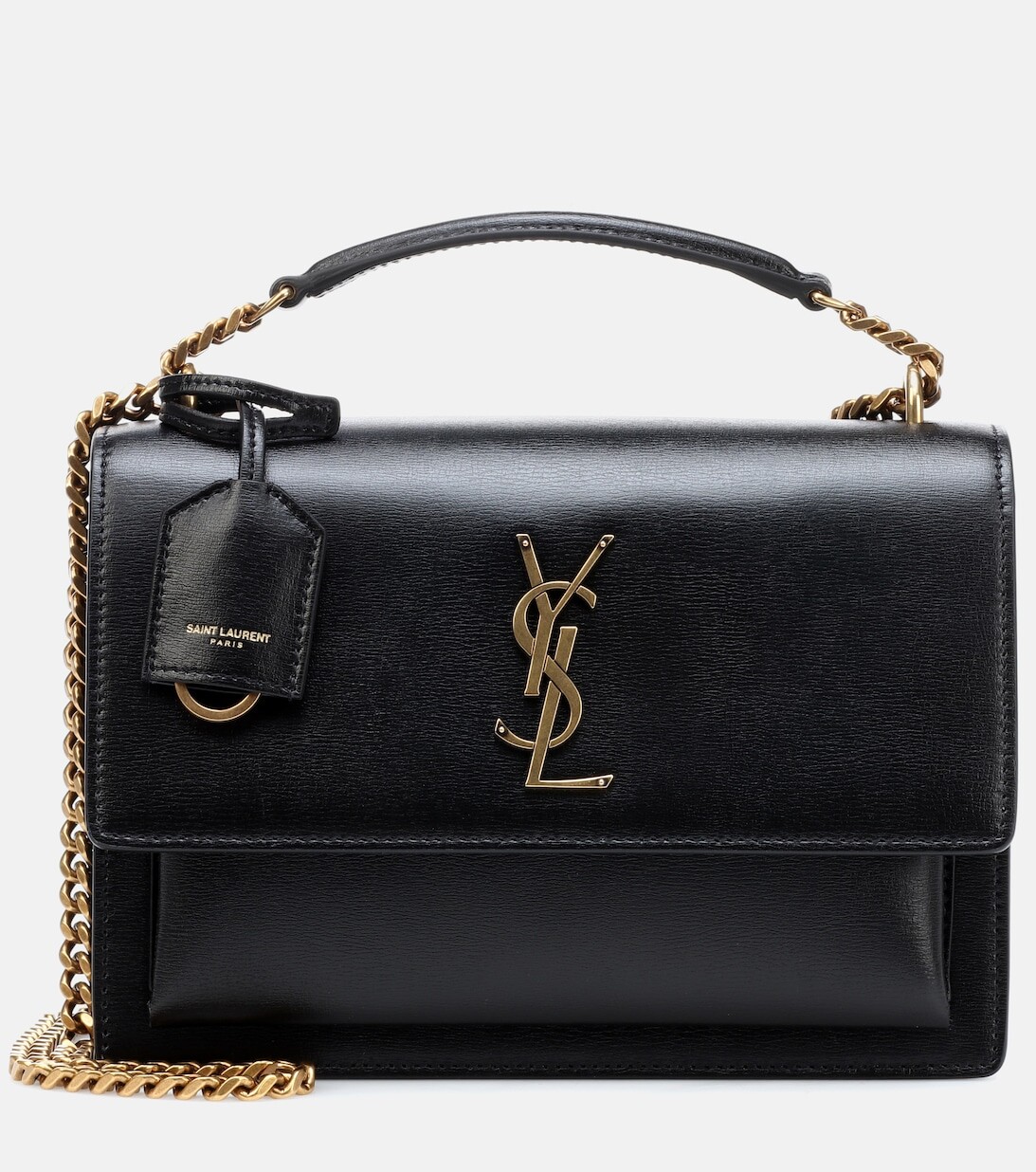 

Сумка через плечо Sunset среднего размера из кожи Saint Laurent, черный