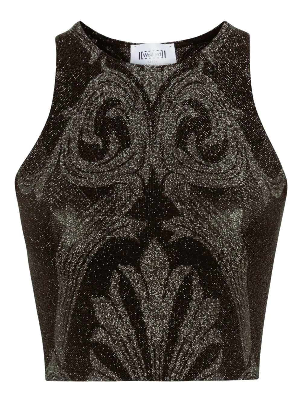 

Топ с эффектом металлик Wolford, черный