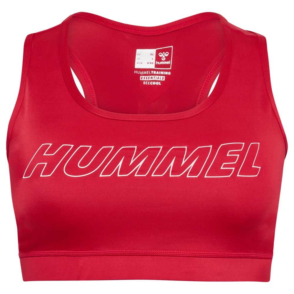 

Спортивный топ женский Hummel Curvy Plus с логотипом бренда, красный