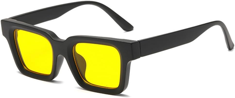 

Женские солнцезащитные очки Square Jelly Color 2027, модные желто-синие очки с защитой от УФ-излучения UV400, трендовые мужские солнцезащитные очки MTZJH, Black Yellow