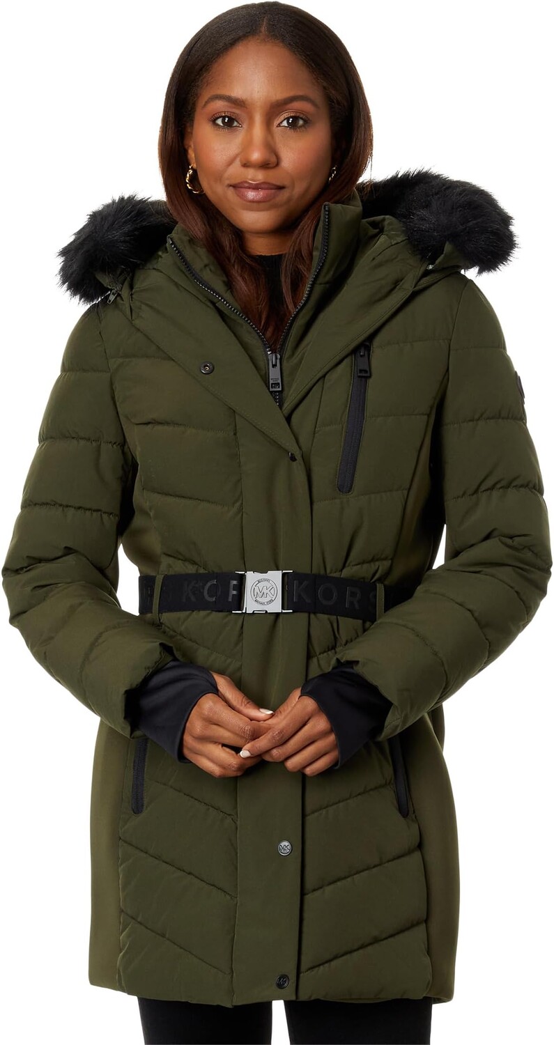 

Пуховик Michael Kors Belted Active Puffer A421168C, цвет Olive