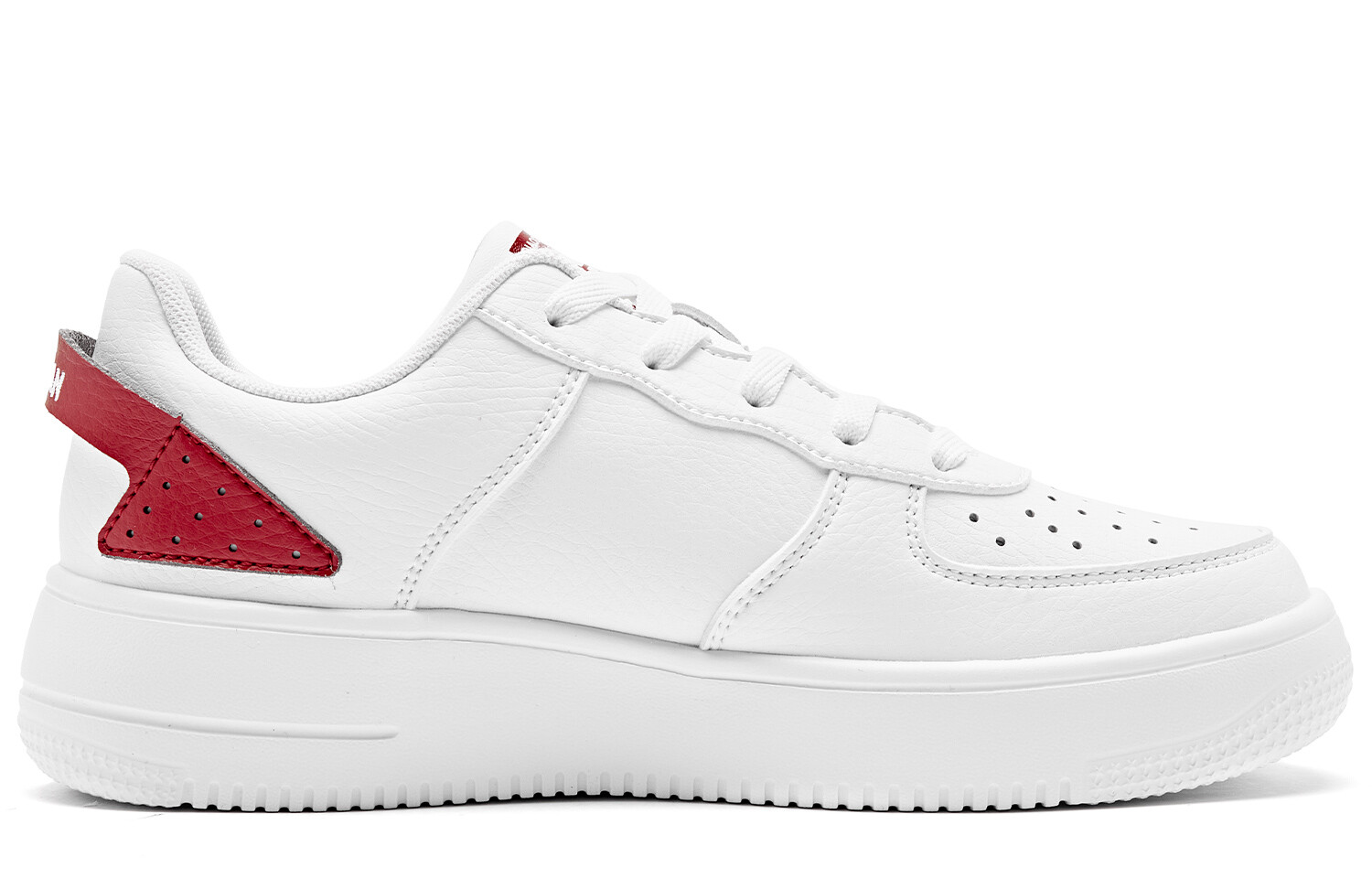 Кроссовки QIAODAN Skateboarding Shoes Women's Low-top  White Iron Red, красный — фото 2