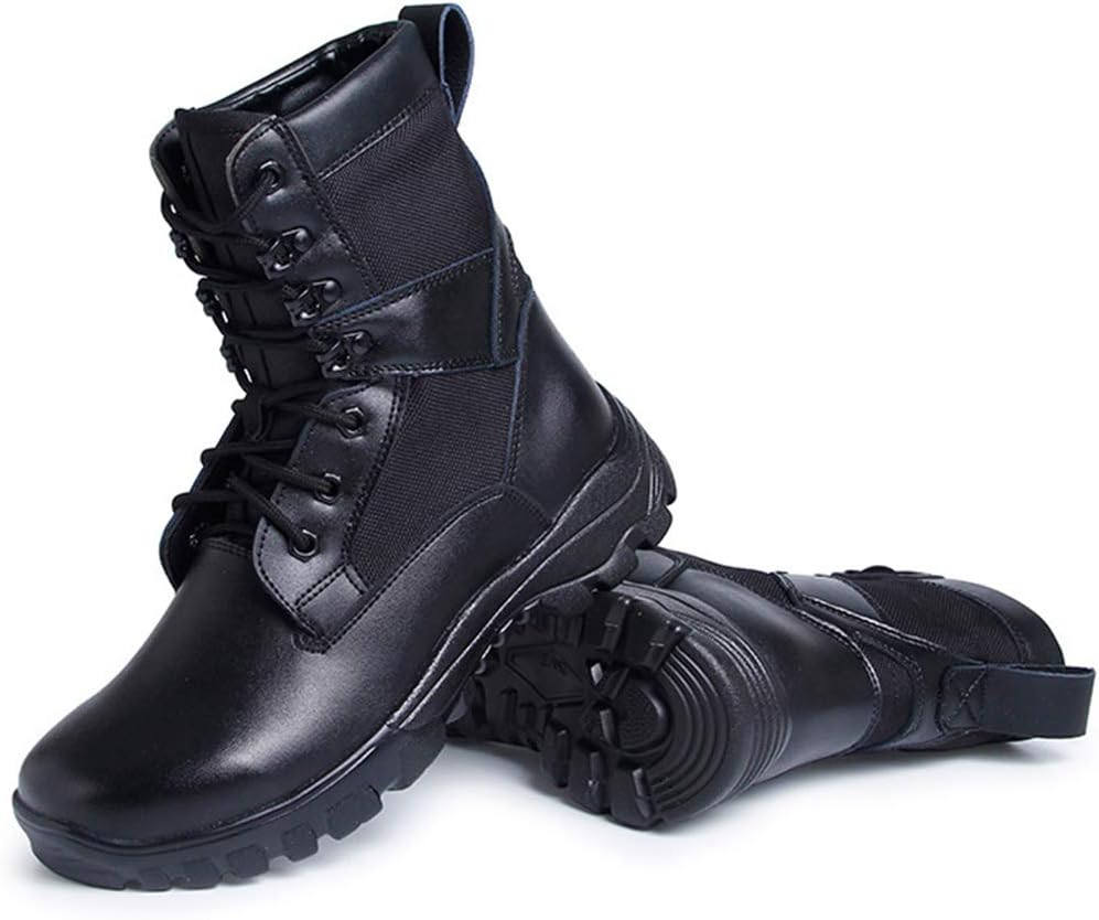 

Мужские боевые ботинки, высокие военные джунгли для тренировок, уличная рабочая обувь для ходьбы, тактические ботинки с защитой, черные B-42/UK 8/US 8.5 Jlfzc