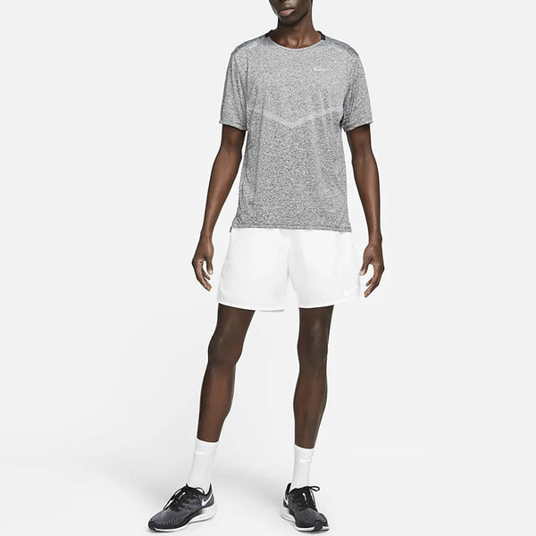 Футболка Nike Dri-fit Rise 365 Casual Sports Breathable Round Neck Short Sleeve Gray, серый — фото 3