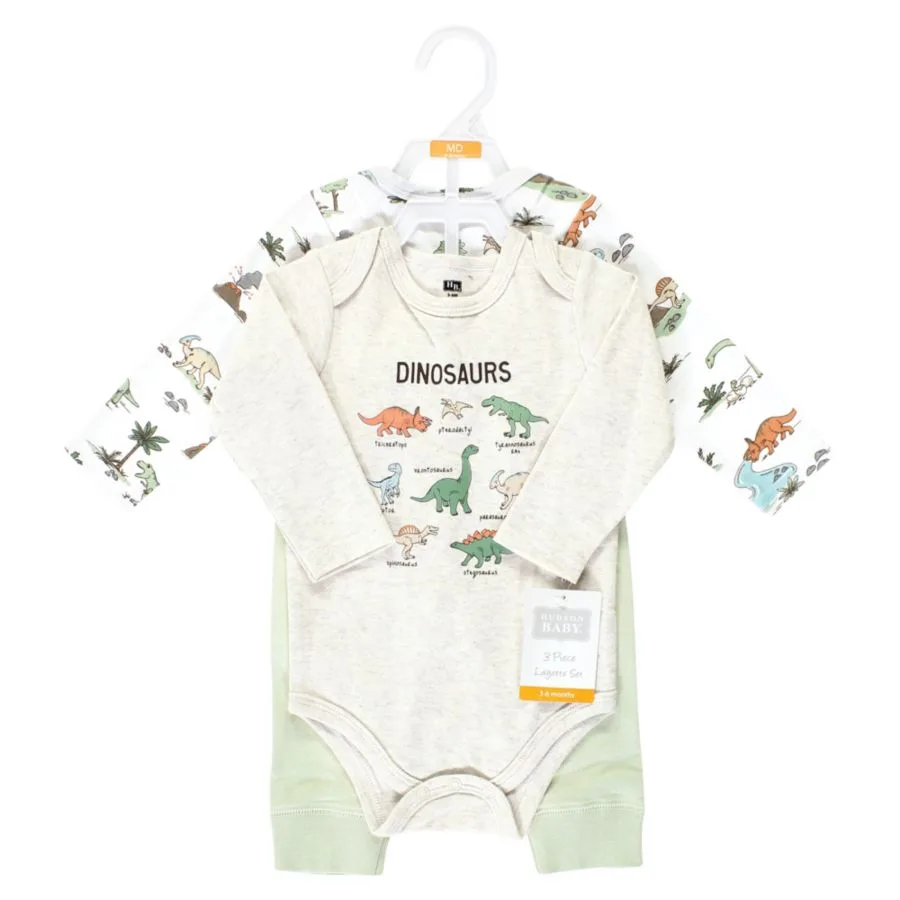 Коллекция хлопковых боди и брюк Hudson Baby, Dinosaur Adventures Long-Sleeve — фото 2