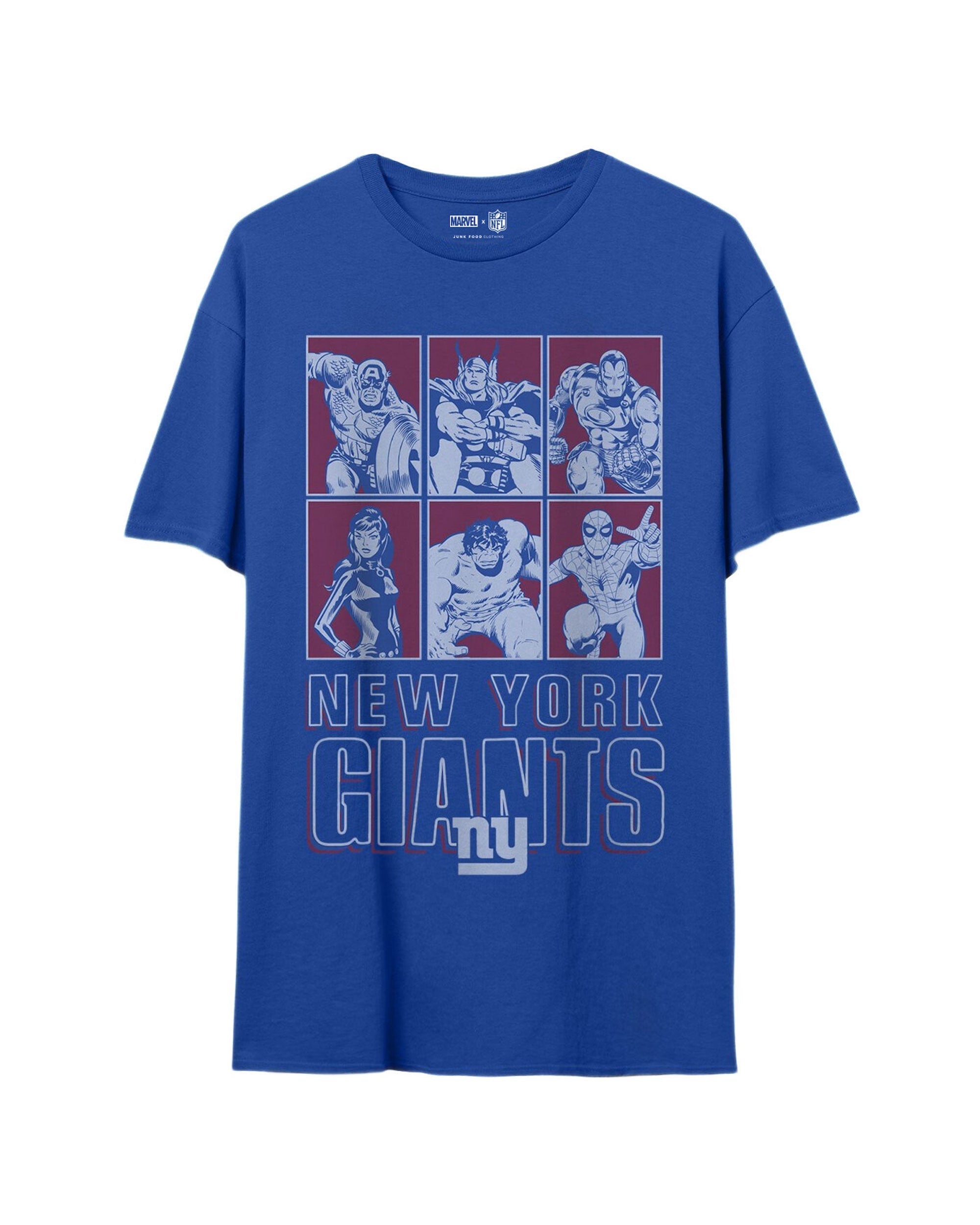 

Футболка Giants Marvel The Avengers Line Up Junk Food Clothing, цвет royal