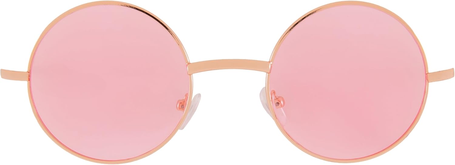 

Круглые солнцезащитные очки OWL в металлической оправе, в стиле хиппи, с защитой от УФ-излучения UV400, поликарбонатные линзы, очки Джона Леннона для мужчин и женщин, Pink Tinted Lens / Gold