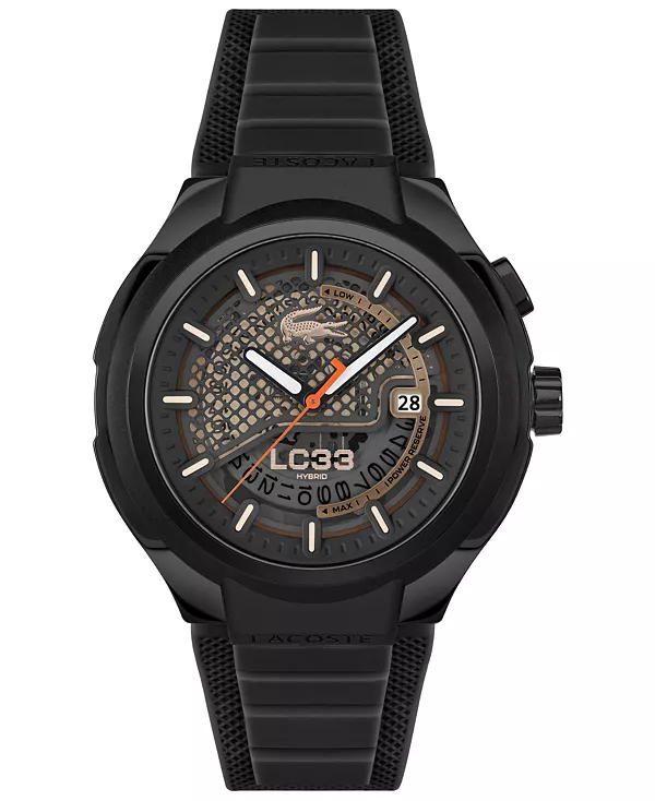 

Мужские гибридные автоматические часы LC33 с черным силиконовым ремешком, 44 мм Lacoste, black