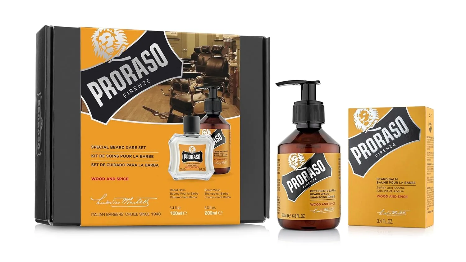 Набор для ухода за бородой Proraso Duo Kit для молодой или короткой бороды, включающий бальзам и средство для умывания. — фото 2