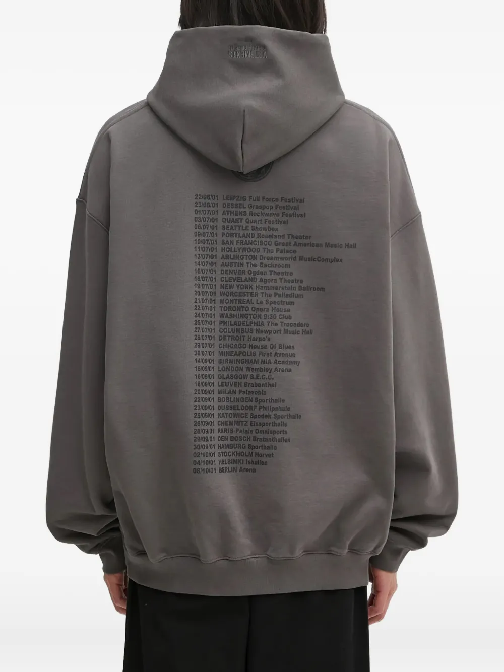 Худи с графическим принтом и длинными рукавами Vetements, серый — фото 4