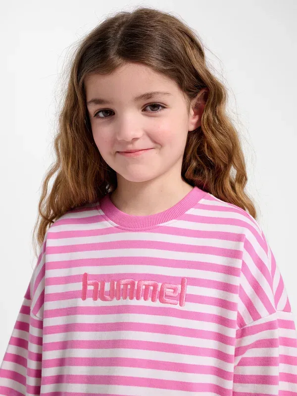 Толстовка Geggo stripe sweatshirt Hummel, фуксия — фото 4