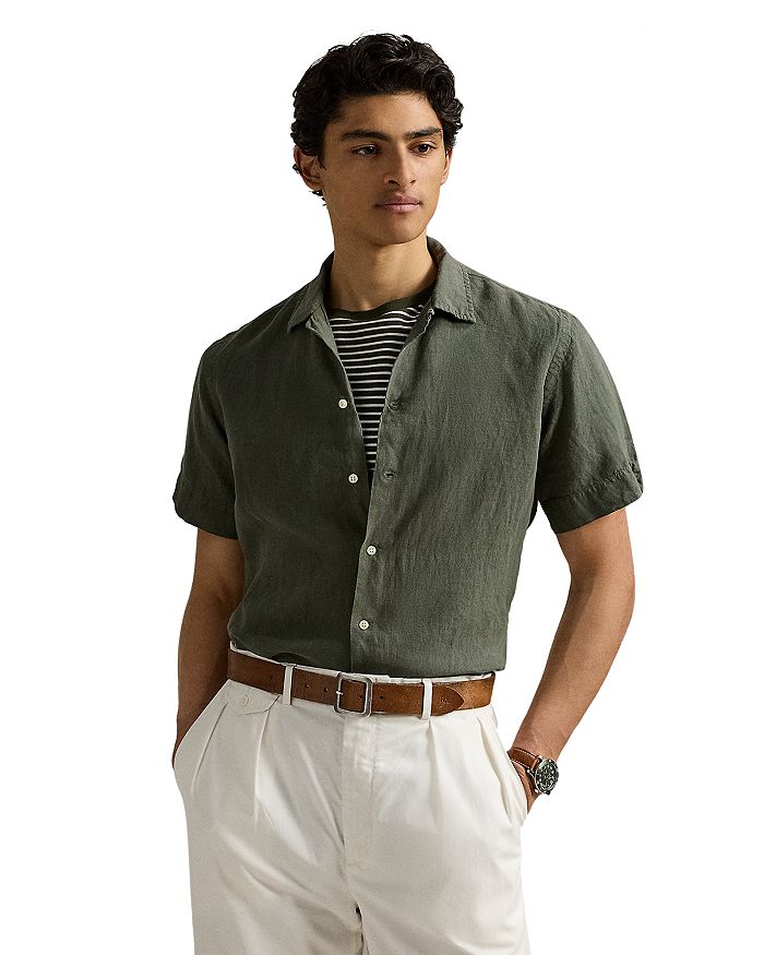 

Классическая льняная рубашка для похода Polo Ralph Lauren, зеленый