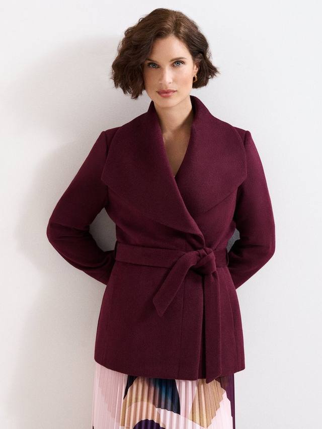 

Короткое пальто Nicci из шерсти Phase Eight, Burgundy