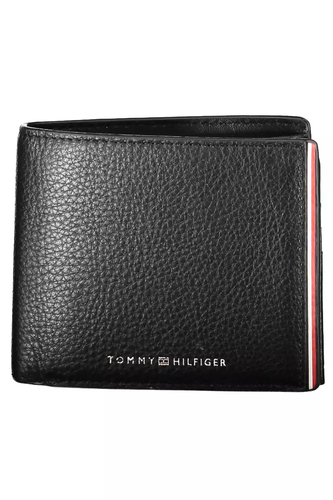 

Черный кожаный мужской кошелек Tommy Hilfiger