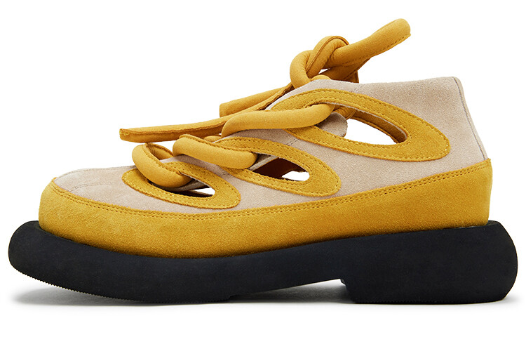 

Мужские повседневные туфли унисекс с низким верхом горчично-желтого цвета Conp