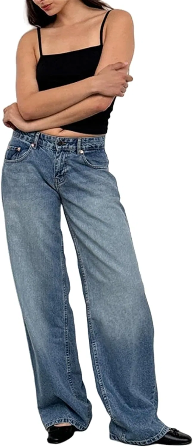 Джинсы прямые свободные Y2K, Vintage Denim, синие