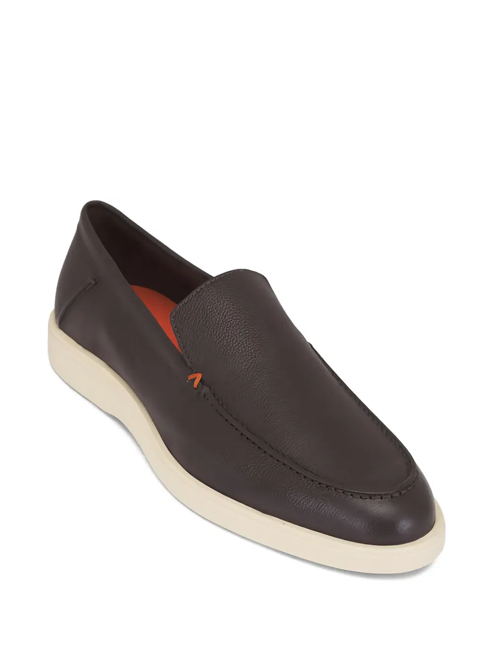 Лоферы с декоративной строчкой Santoni, коричневый — фото 2