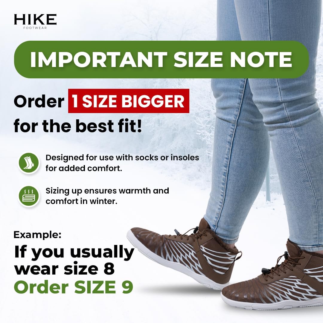 Зимние ботинки для походов Hike Footwear HF Barefoot - Эргономичные поддерживающие зимние ботинки для походов, подошва с нулевым перепадом, широкая носочная часть, инновационный дизайн, унисекс, черный — фото 2