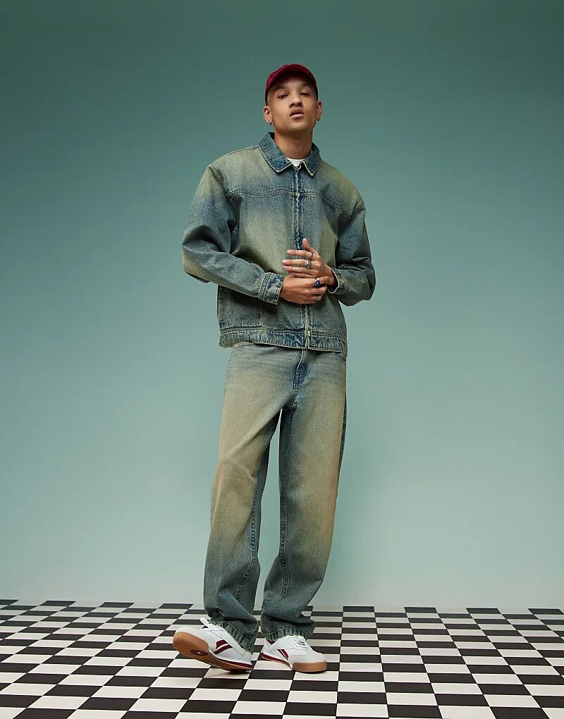 

Мешковатые джинсы с оттенком в сине-голубой цвет ASOS DESIGN