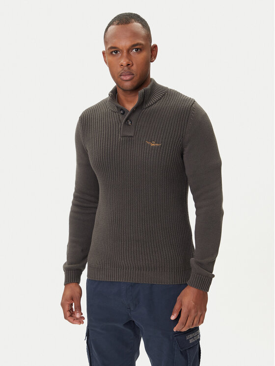 

Свитер slim fit 252MA1572UL00409 Aeronautica Militare, серый