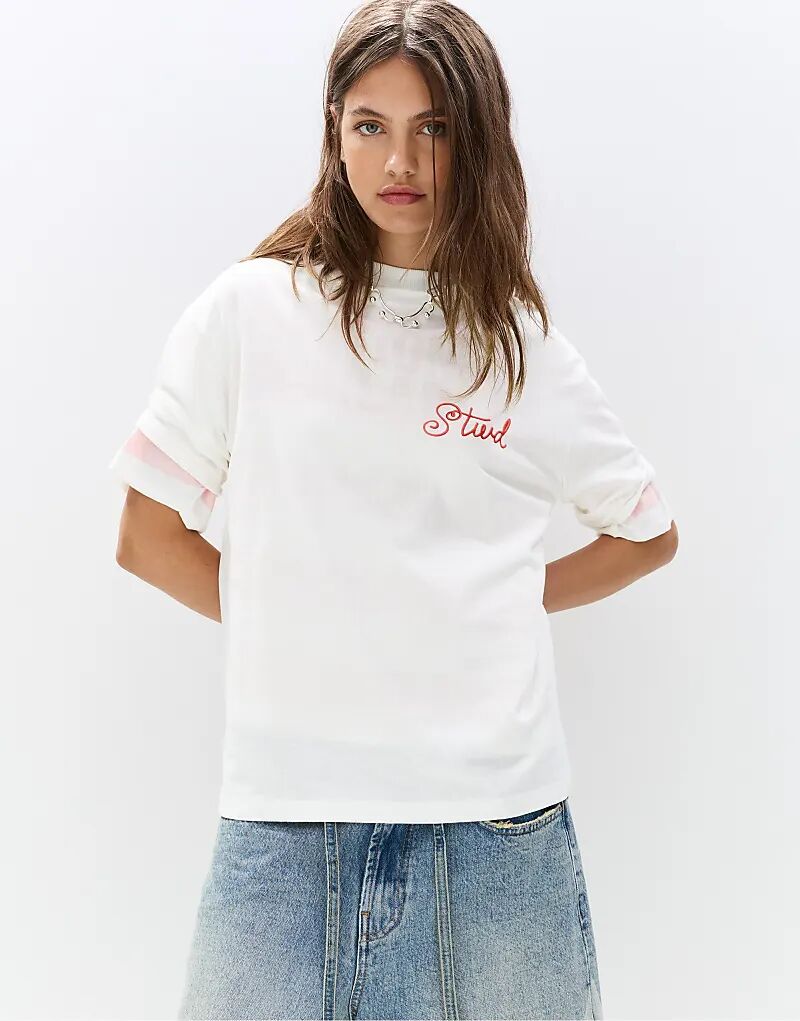 

Футболка с изображением торта Pull&Bear Stwd в цвете льда