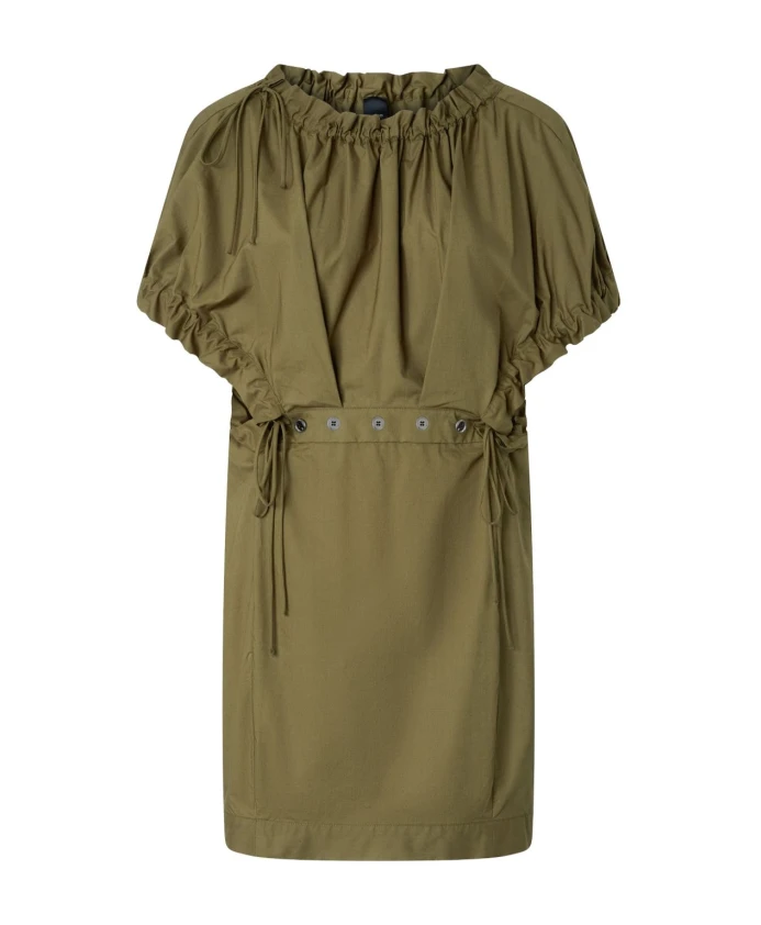 

Зеленое хлопковое платье-туника на шнуровке Pinko, зеленый