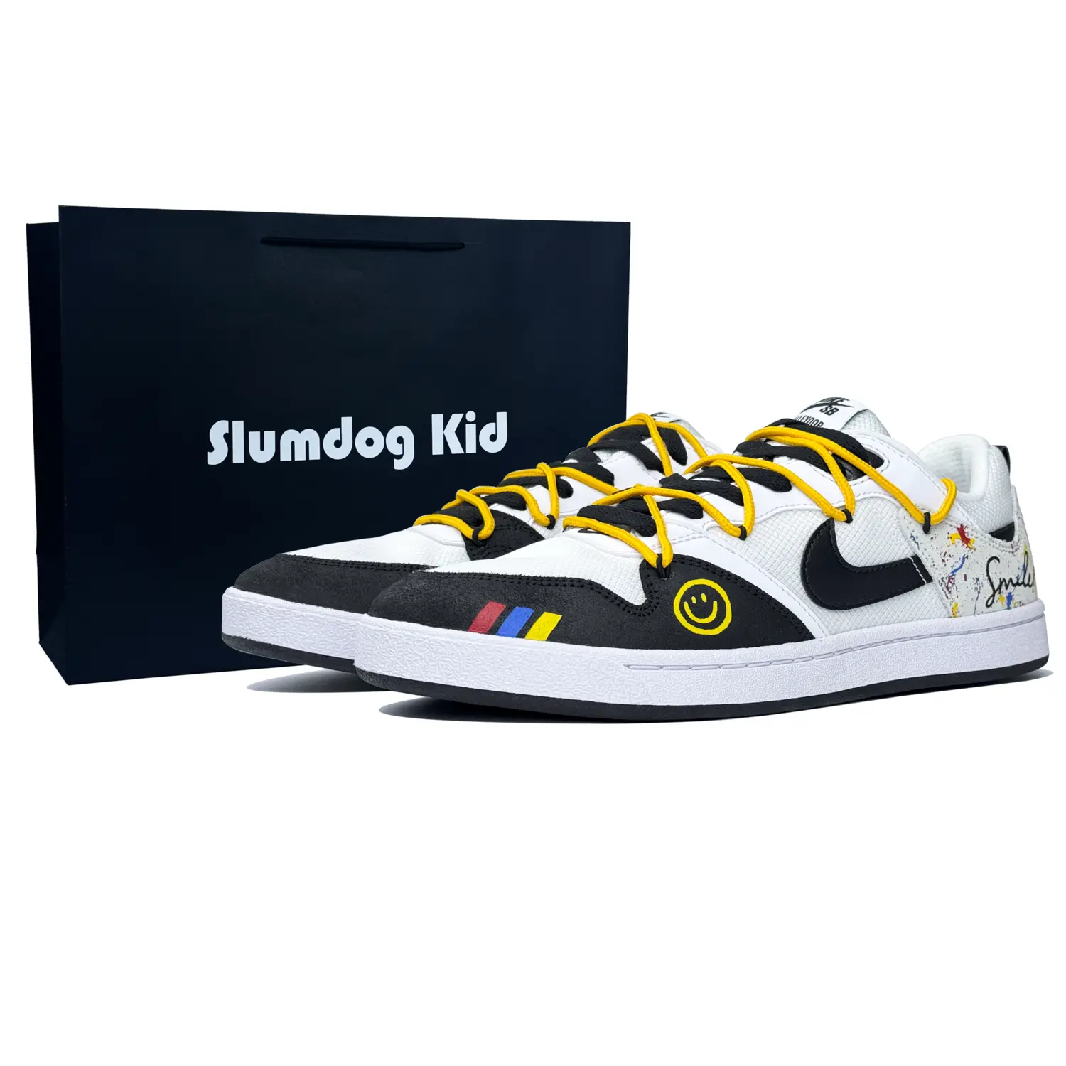 

Nike SB Alleyoop белые противоскользящие износостойкие низкие детские скейтбординг кроссовки Black White подростковые